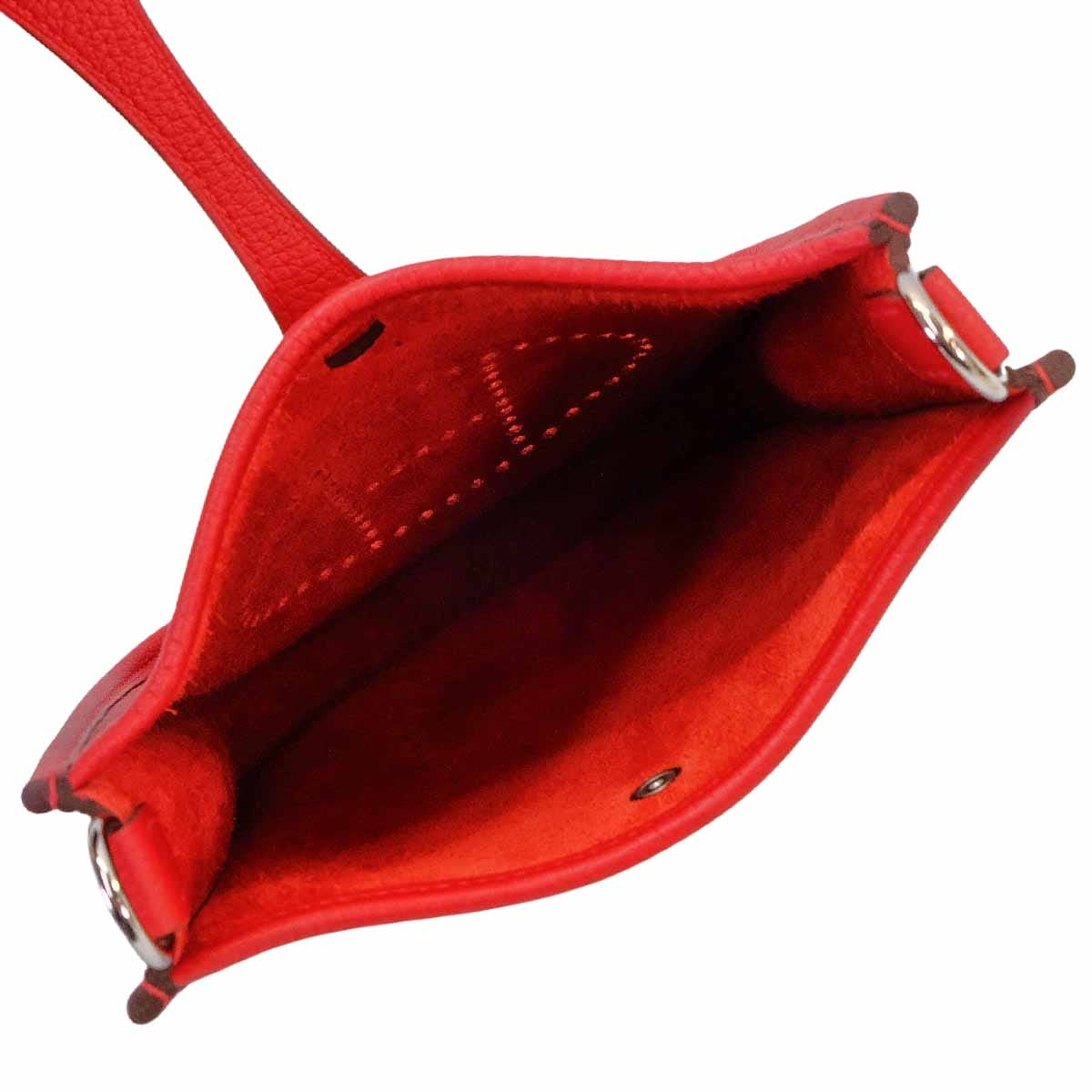 HERMES Shoulder bag Evelyne 16 TPM Rouge Piment Taurillon Maurice Silver HW Stamp D[EXCELLENT][Authentic]