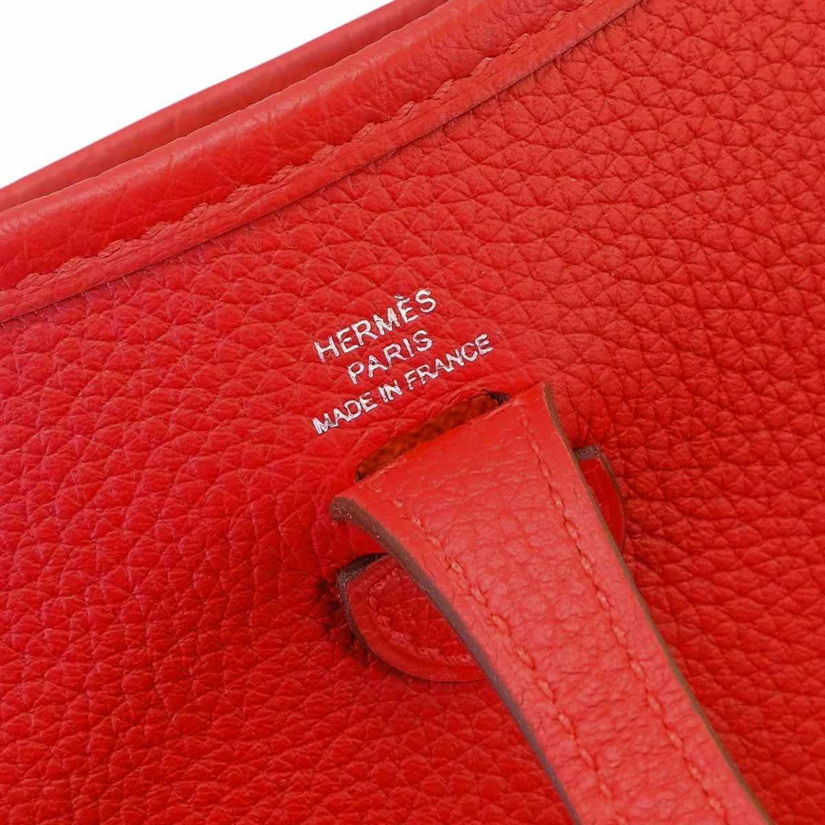 HERMES Shoulder bag Evelyne 16 TPM Rouge Piment Taurillon Maurice Silver HW Stamp D[EXCELLENT][Authentic]