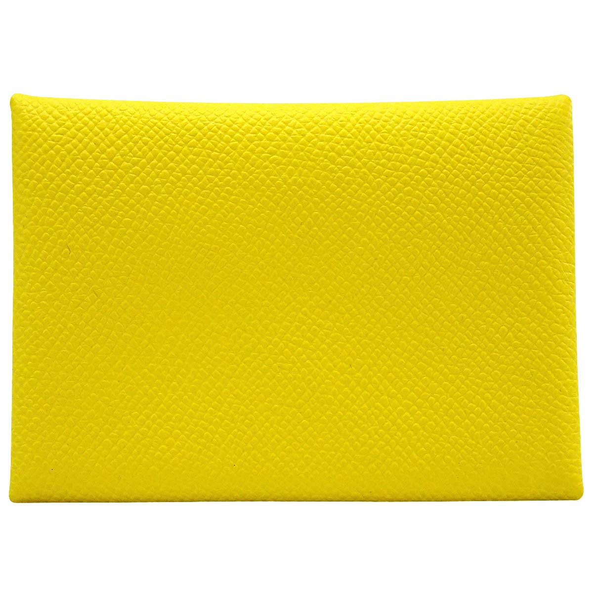 HERMES card holder Calvi Duo Jaune de Naples Veau Epsom Silver HW Stamp B[EXCELLENT][Authentic]