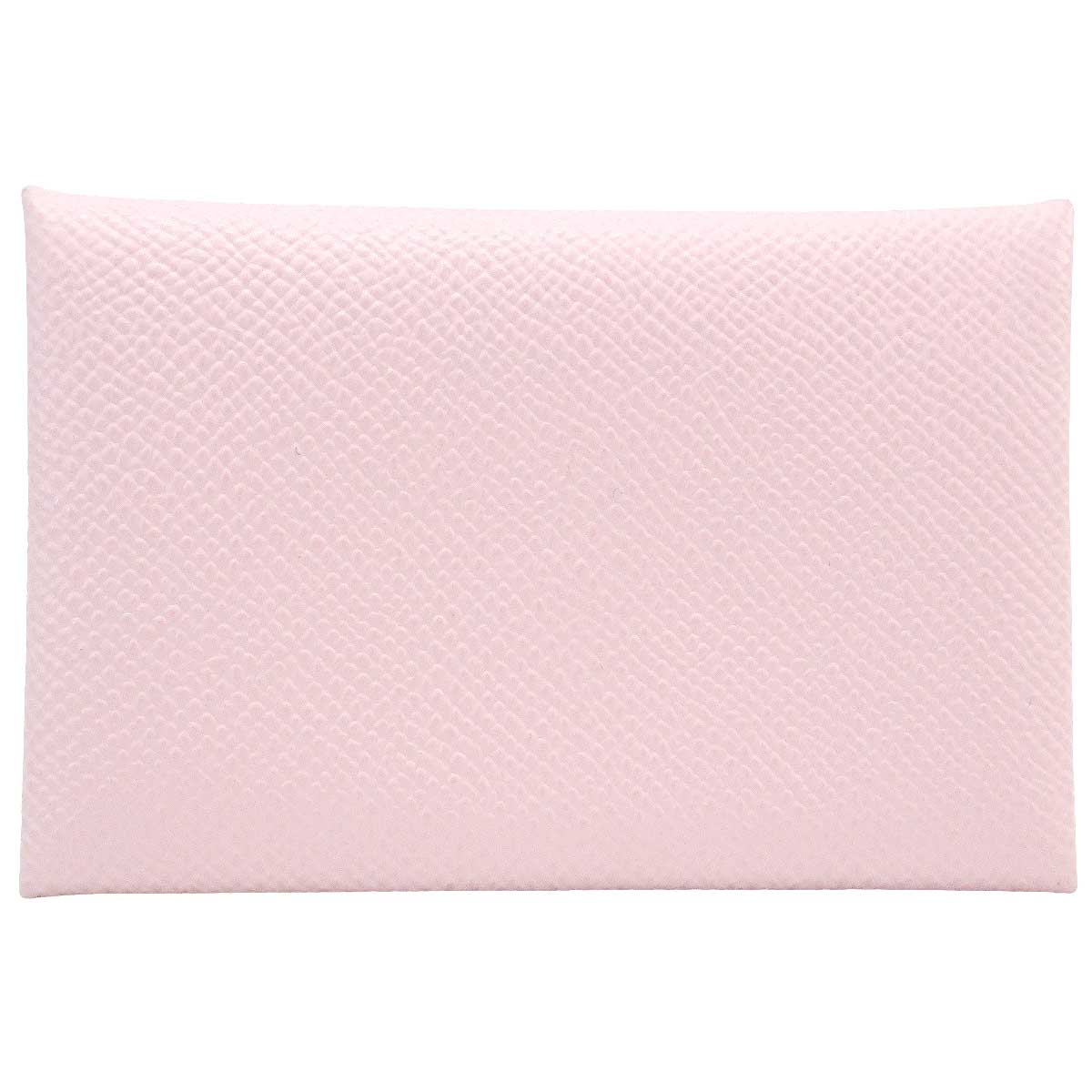HERMES card holder Calvi Rose Darling Veau Epsom Silver HW Stamp K[BRAND NEW][Authentic]