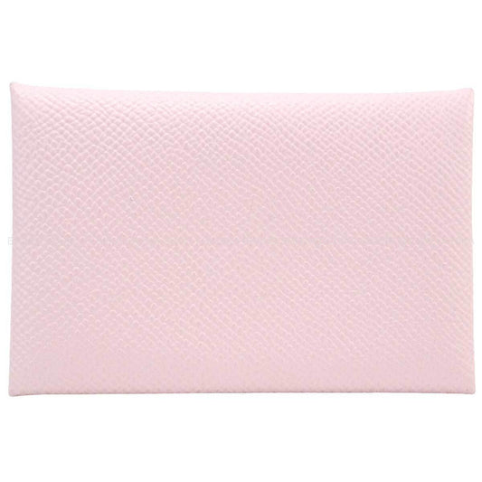 HERMES card holder Calvi Rose Darling Veau Epsom Silver HW Stamp K[BRAND NEW][Authentic]