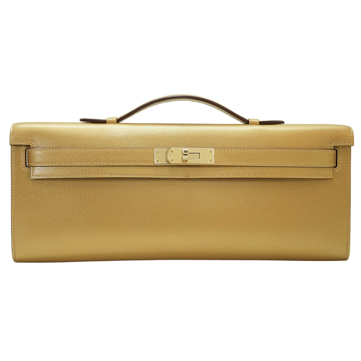 HERMES Handbag Kelly Cut New Dore (Metallic Gold) Chevre Chamkila Champagne Gold HW Stamp K[BRAND NEW][Authentic]