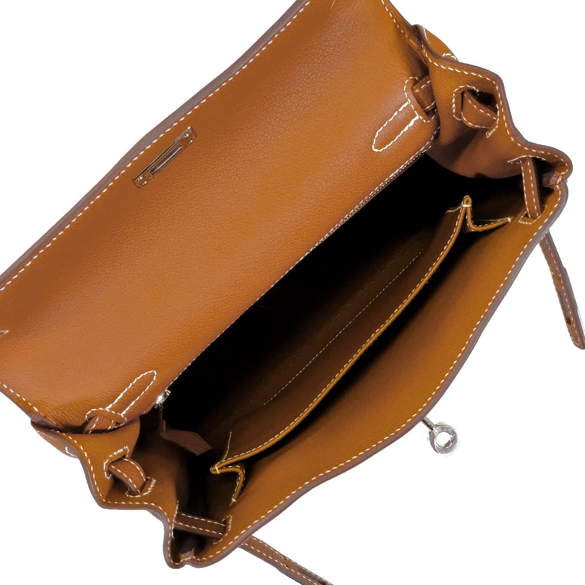 HERMES Shoulder bag Kelly25 Retourne Gold Veau Togo Silver HW Stamp K[BRAND NEW][Authentic]