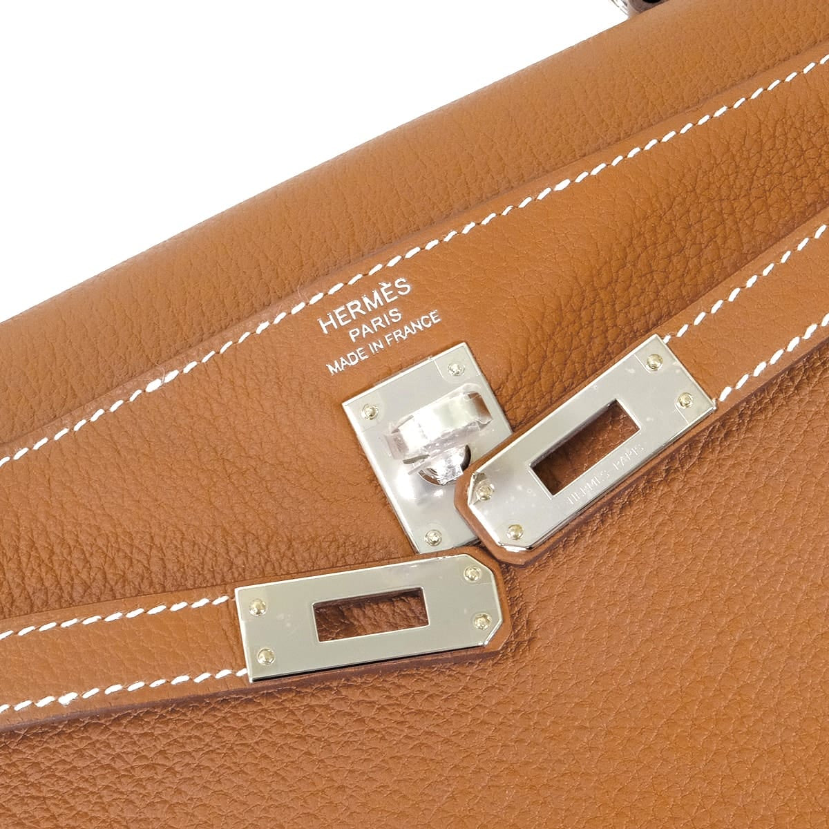 HERMES Shoulder bag Kelly25 Retourne Gold Veau Togo Silver HW Stamp K[BRAND NEW][Authentic]
