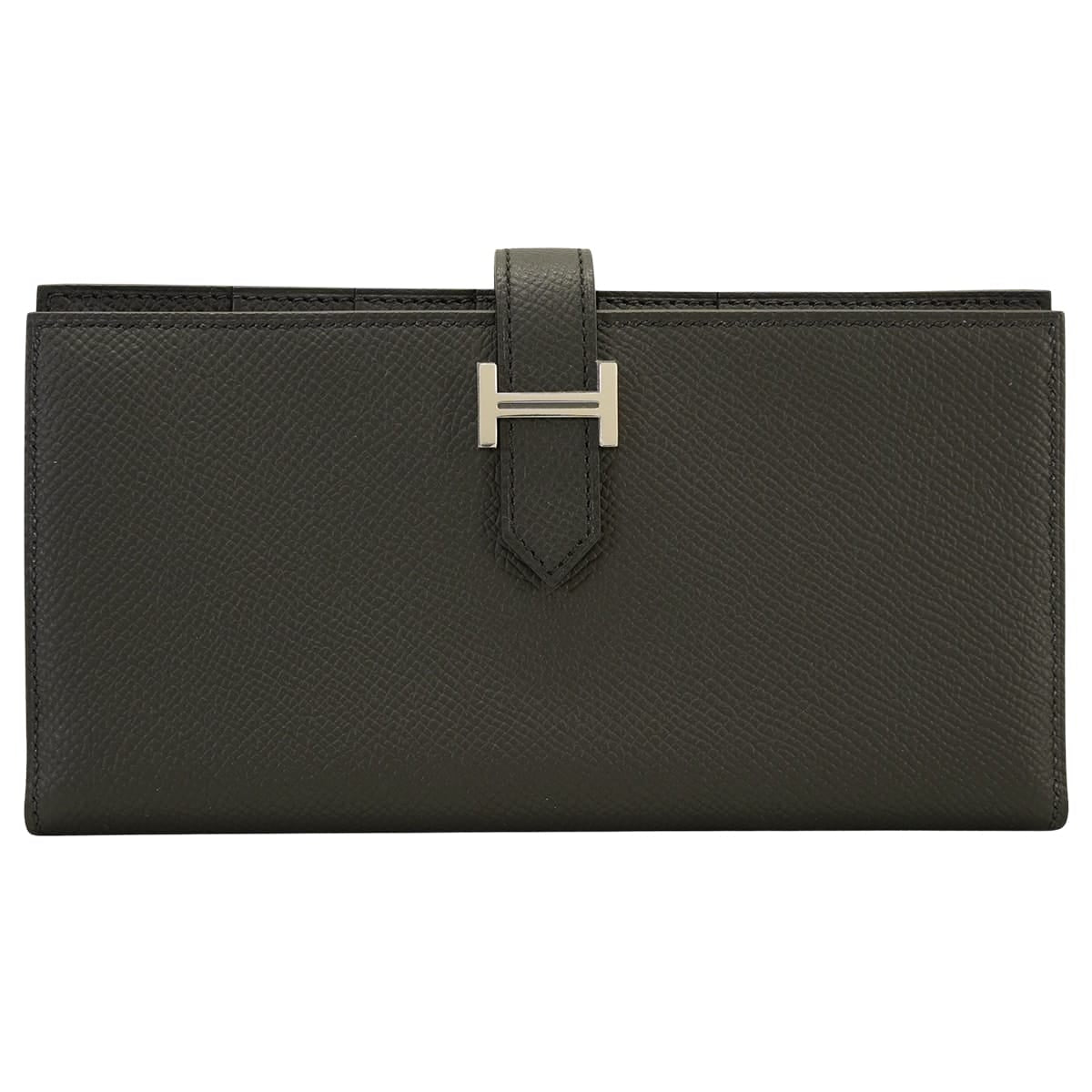 HERMES long wallet Bearn Soufflet Noir (Black) Veau Epsom Silver HW Stamp G[BRAND NEW][Authentic]