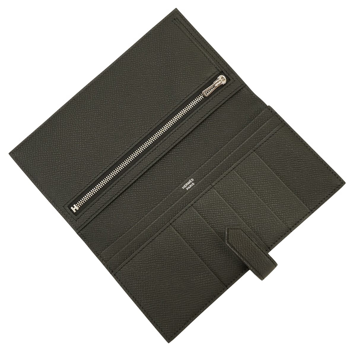 HERMES long wallet Bearn Soufflet Noir (Black) Veau Epsom Silver HW Stamp G[BRAND NEW][Authentic]