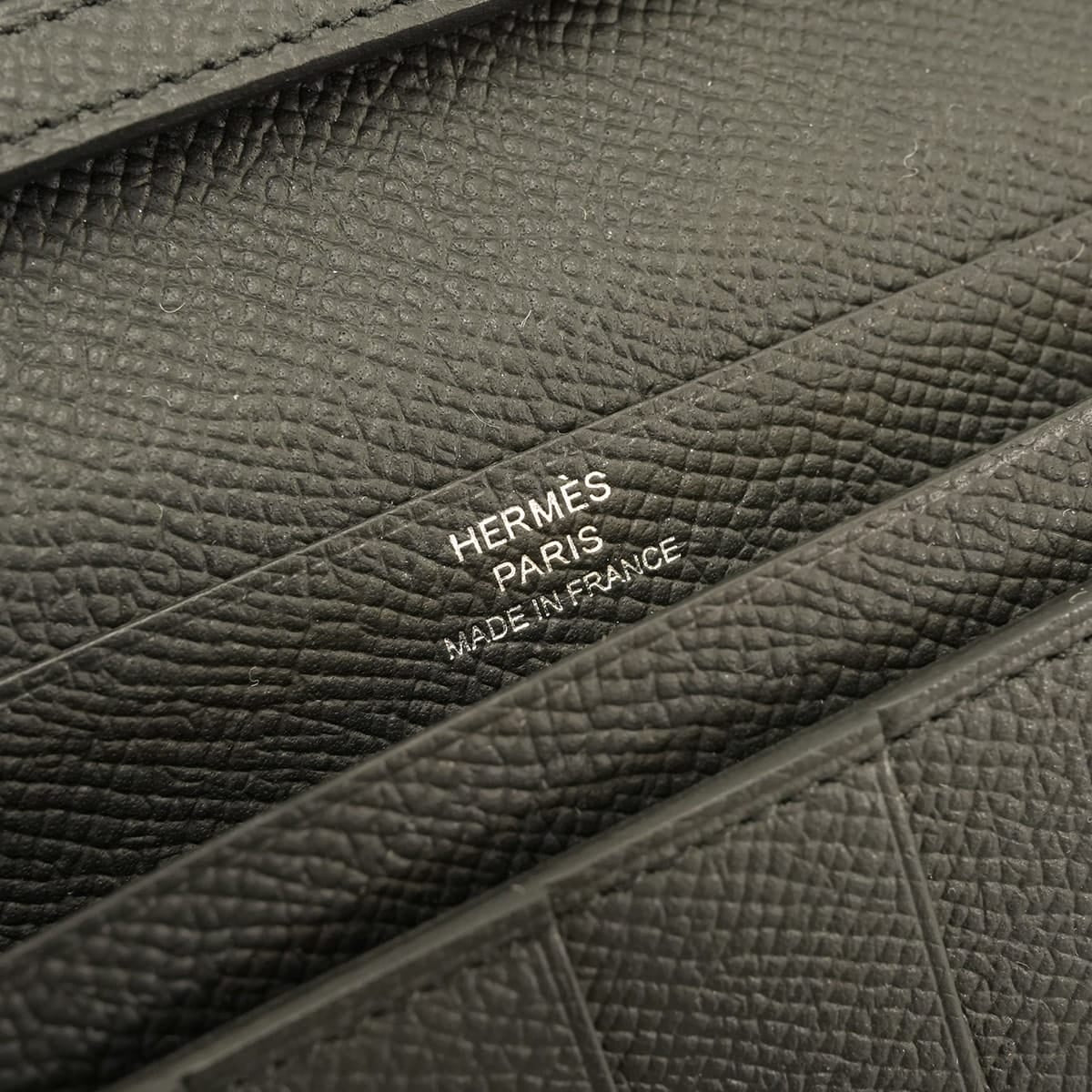 HERMES long wallet Bearn Soufflet Noir (Black) Veau Epsom Silver HW Stamp G[BRAND NEW][Authentic]