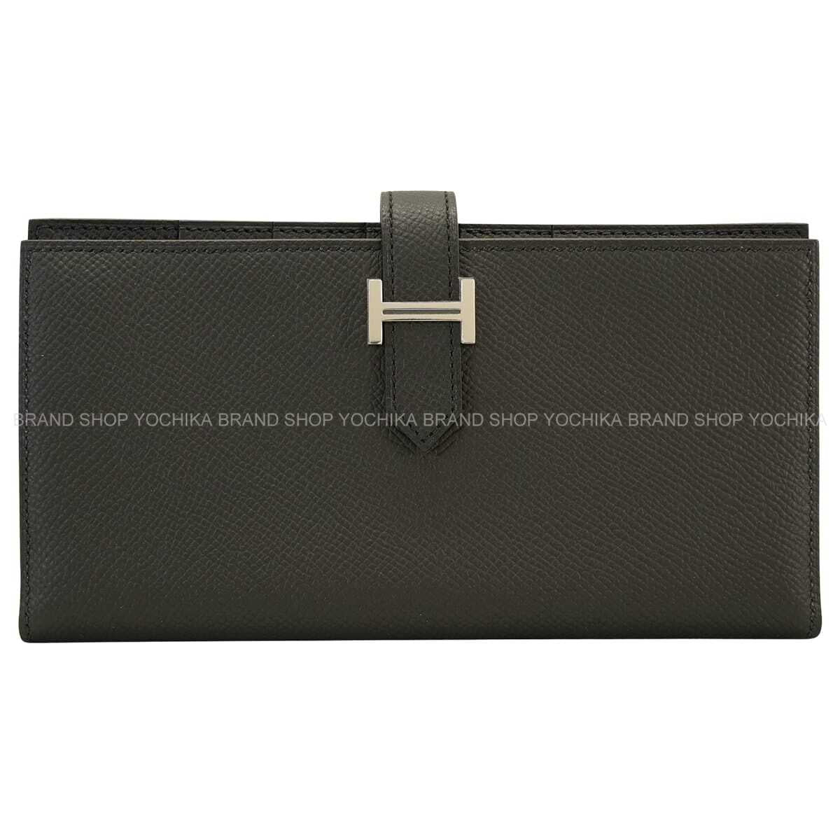 HERMES long wallet Bearn Soufflet Noir (Black) Veau Epsom Silver HW Stamp G[BRAND NEW][Authentic]