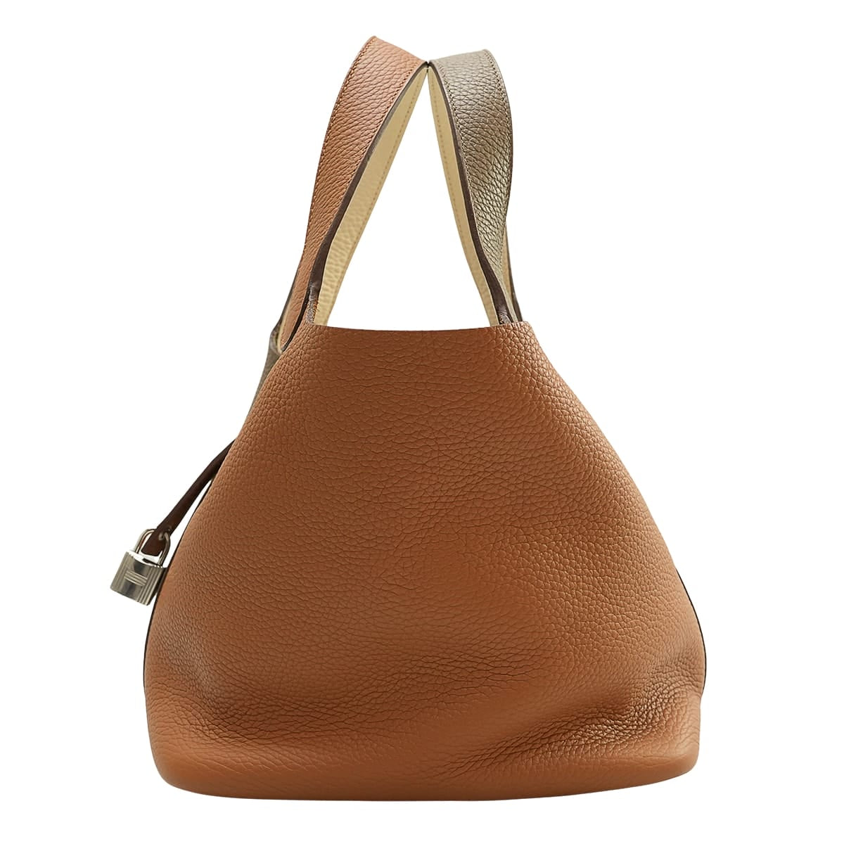 HERMES Handbag Picotin 22 MM Casaque2 Gold/Etoupe/Nata Taurillon Clemence Silver HW Stamp Z[EXCELLENT][Authentic]