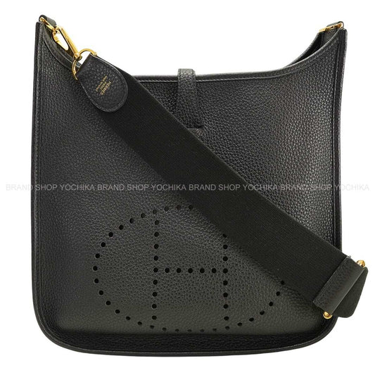 [Pre-loved] HERMES Shoulder bag Evelyne 29 PM Noir (Black) Taurillon Clemence Gold HW Stamp U[LIKE NEW][Authentic]