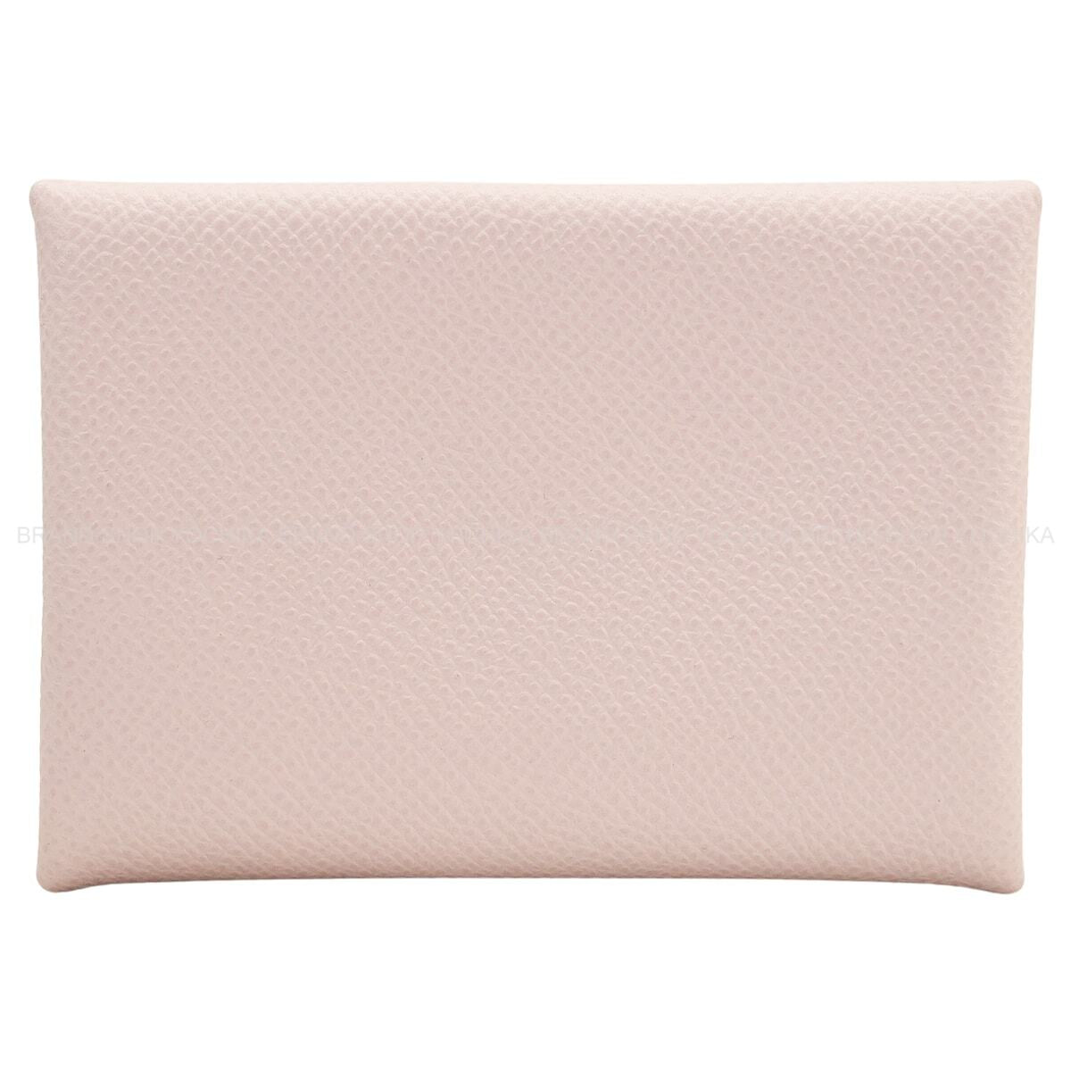 HERMES card holder Calvi Duo Mauve Pale Veau Epsom Silver HW Stamp B[EXCELLENT][Authentic]