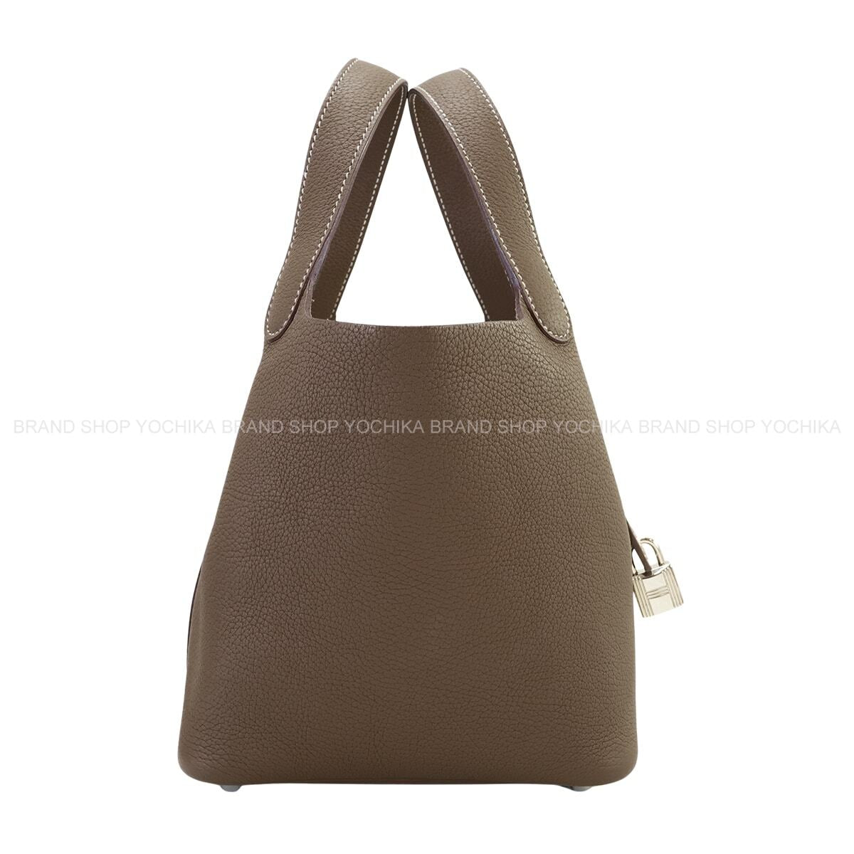 HERMES Handbag Picotin Lock 18 PM Etoupe Taurillon Clemence Silver HW Stamp Z[EXCELLENT][Authentic]