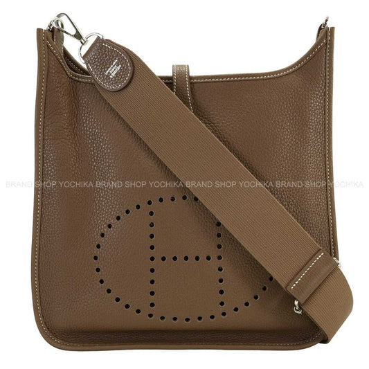 HERMES Shoulder bag Evelyne 29 PM Evelyne 3 Etoupe Taurillon Clemence Silver HW Stamp Y[EXCELLENT][Authentic]