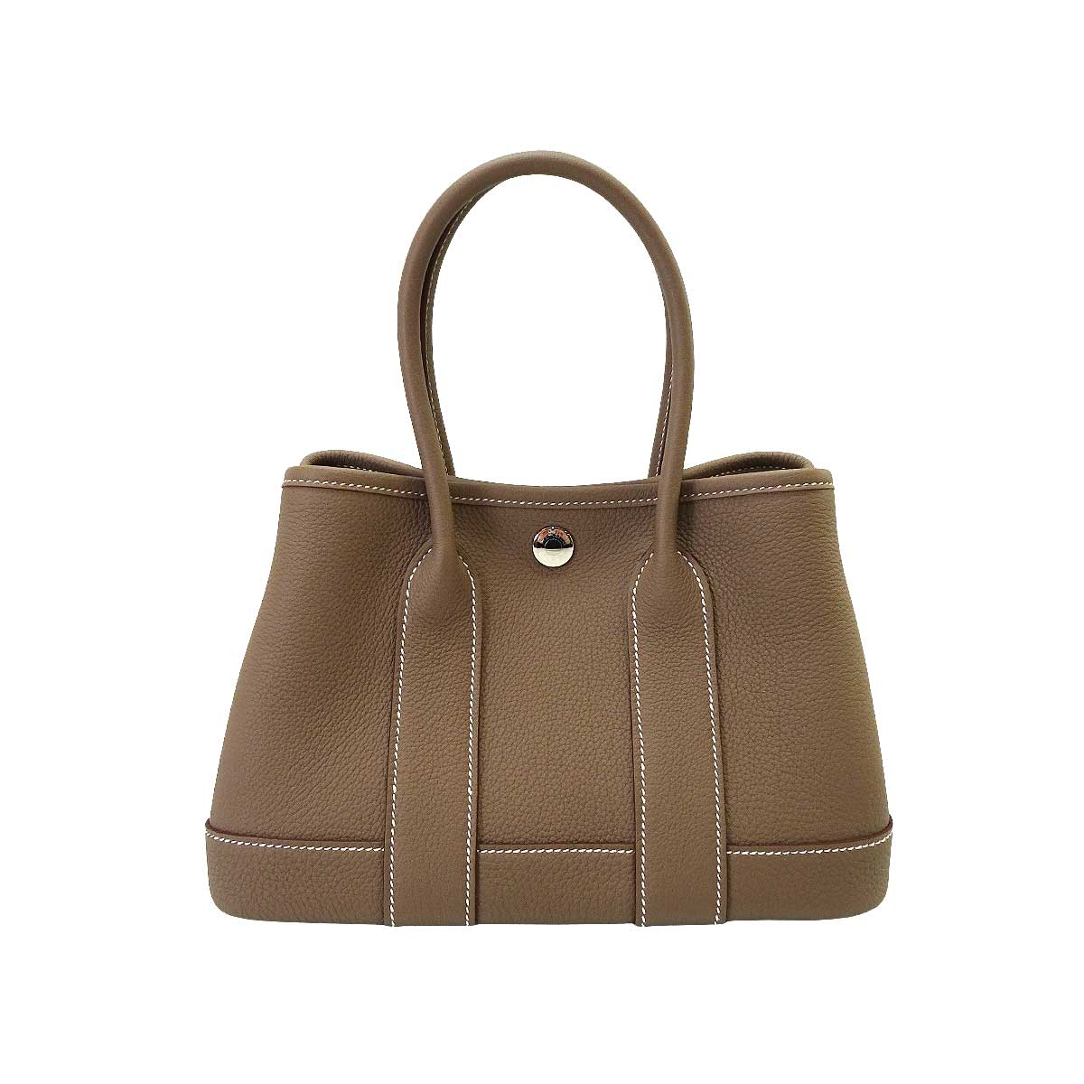 HERMES Handbag Neo Garden Party 23 Etoupe Veau Negonda Silver HW Stamp G[BRAND NEW][Authentic]