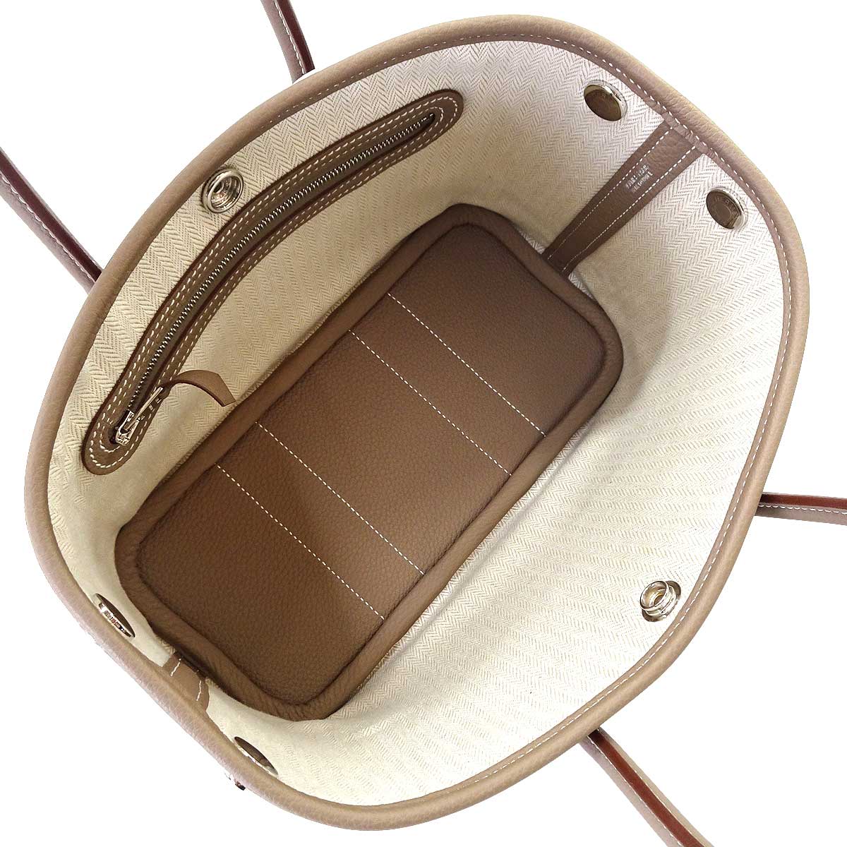 HERMES Handbag Neo Garden Party 23 Etoupe Veau Negonda Silver HW Stamp G[BRAND NEW][Authentic]