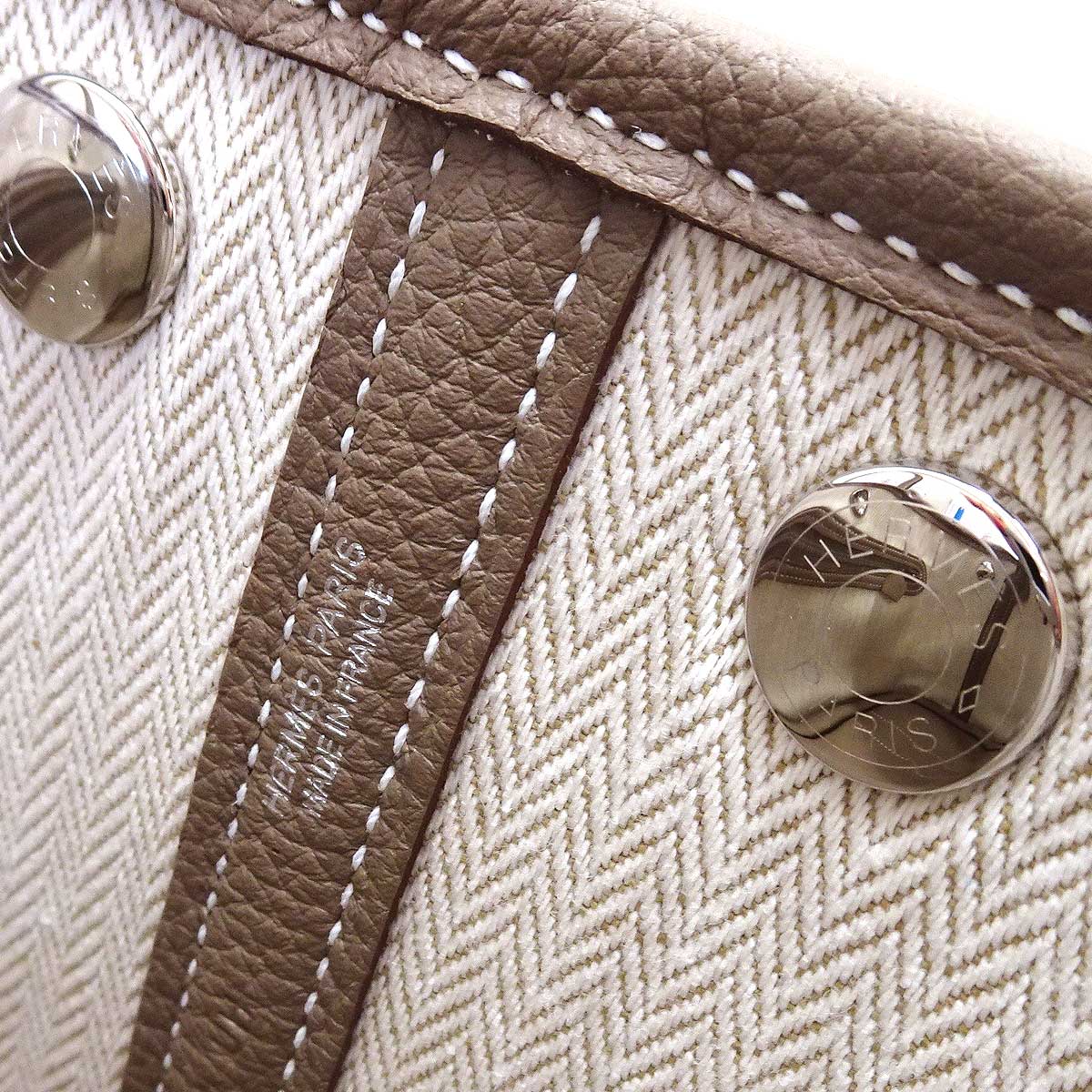 HERMES Handbag Neo Garden Party 23 Etoupe Veau Negonda Silver HW Stamp G[BRAND NEW][Authentic]