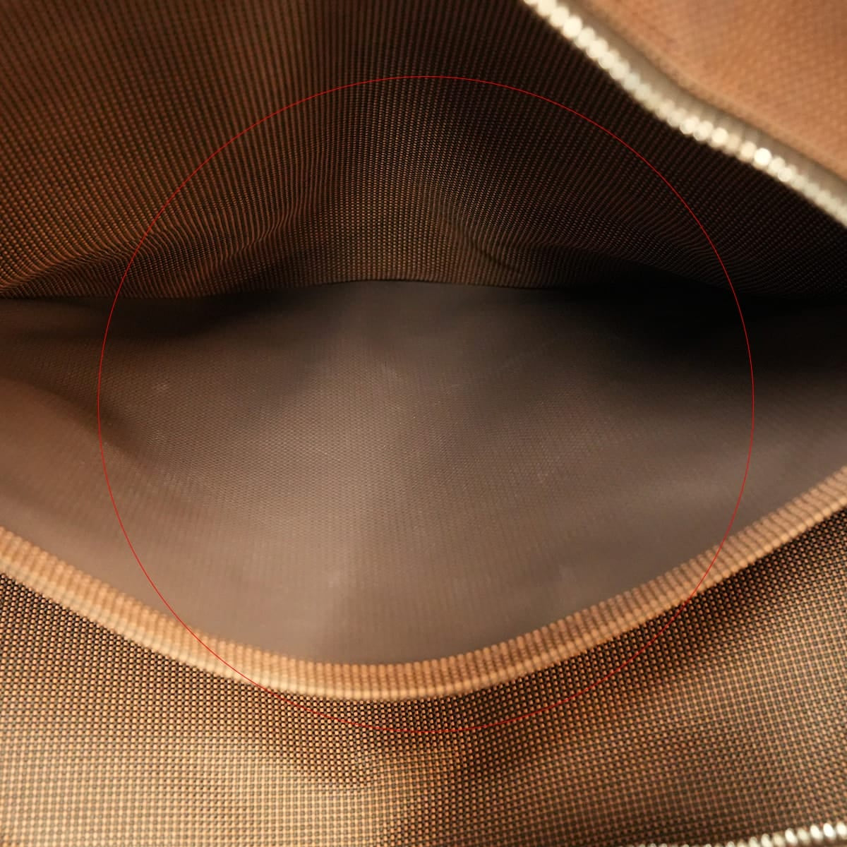 HERMES Handbag Herline MM Chocolat Nylon Canvas[EXCELLENT][Authentic]