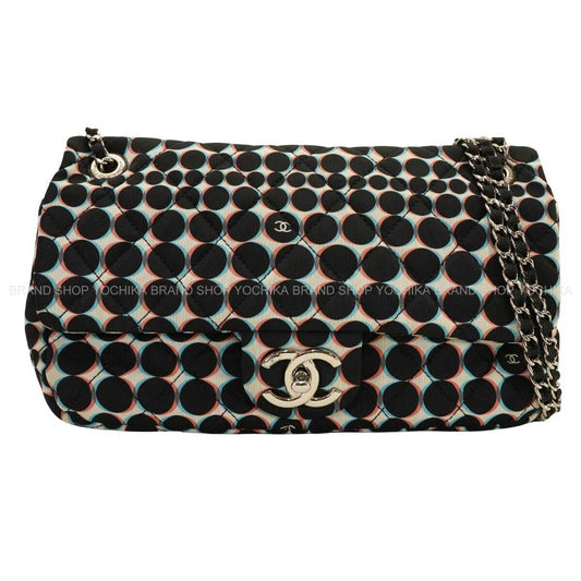 [Pre-loved] CHANEL Shoulder bag Matelasse COCO Mark Dot Chain Charm Noir (Black)/Multicolor Nylon Silver HW[LIKE NEW][Authentic]