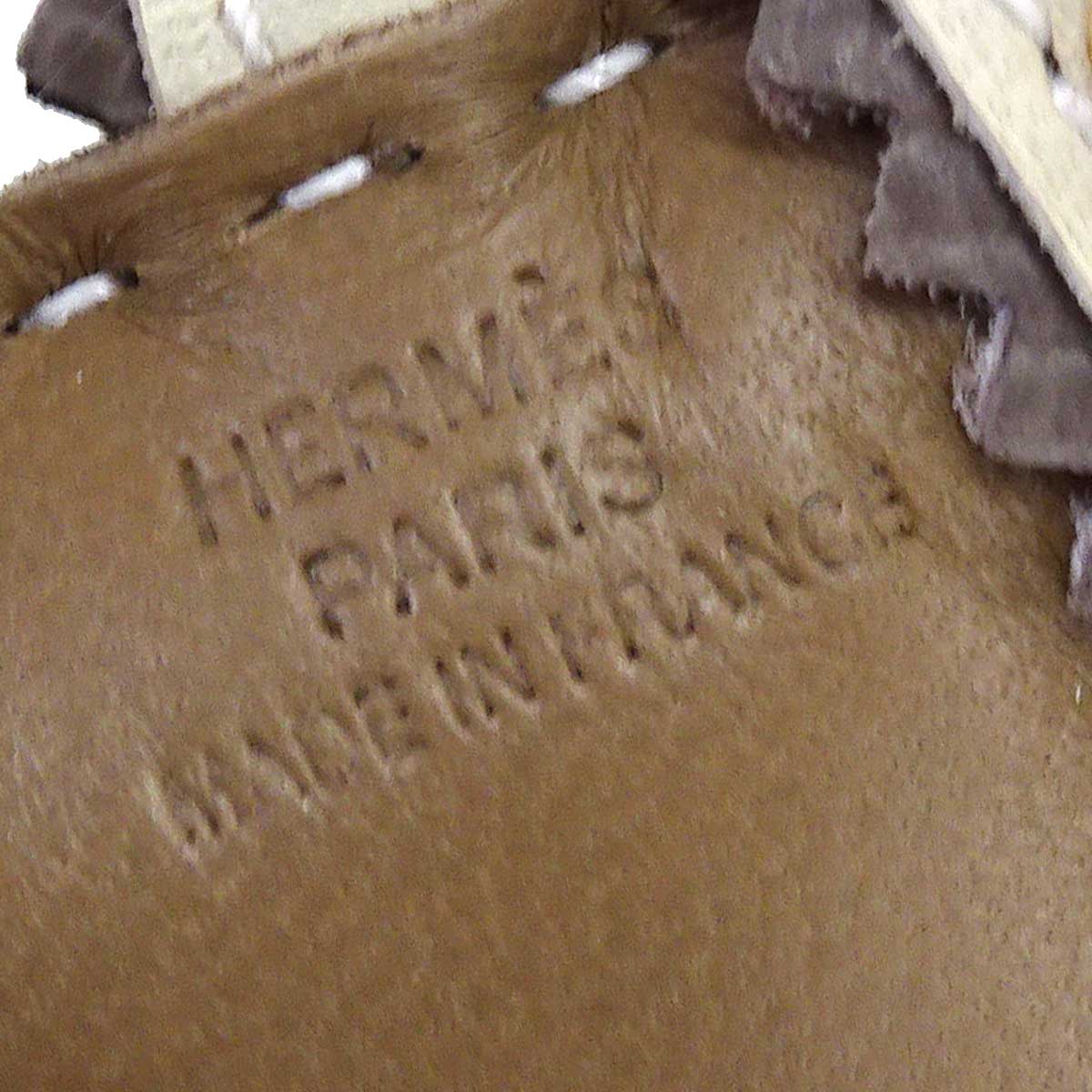 HERMES bag charm Buddy with Studs CollarEtoupe(18)/Craie(10)/Etain(8F)/Ecru Agneau Milo/Mouton Gold HW Stamp K[BRAND NEW][Authentic]