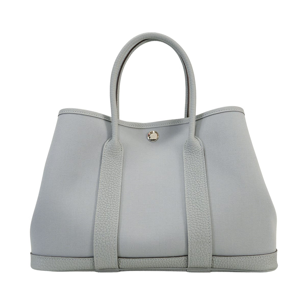 HERMES tote bag Garden Party 30 TPM Gris Pantin Toile officier/Veau Negonda Silver HW Stamp K[BRAND NEW][Authentic]