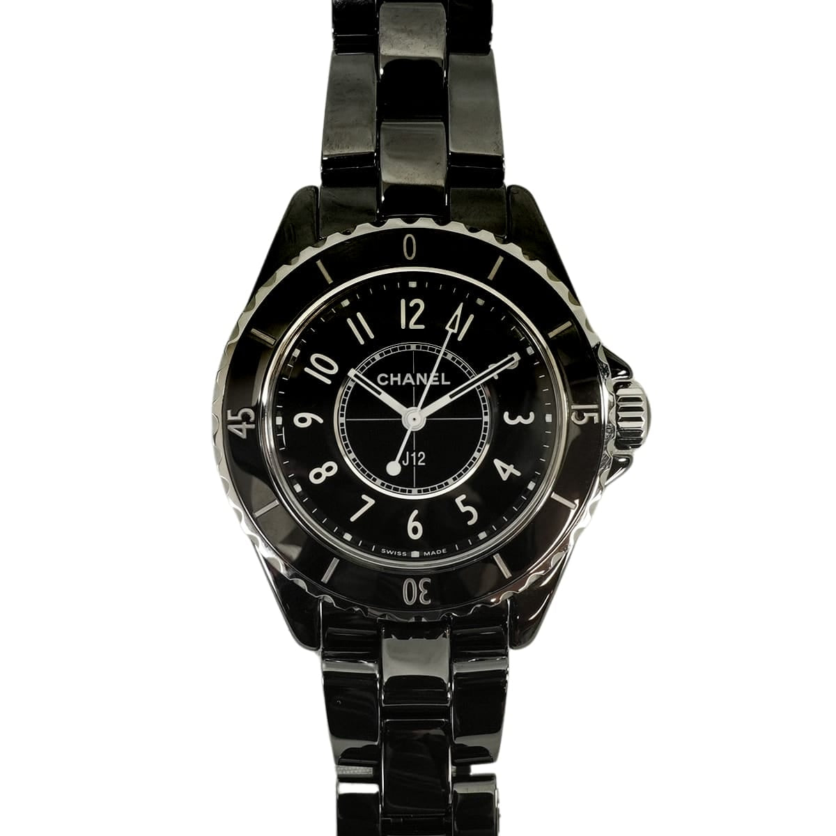 [Pre-loved] CHANEL Watches J12 UNI 33mm quartz Noir (Black) Ceramic/Stainless steel H5695[LIKE NEW][Authentic]