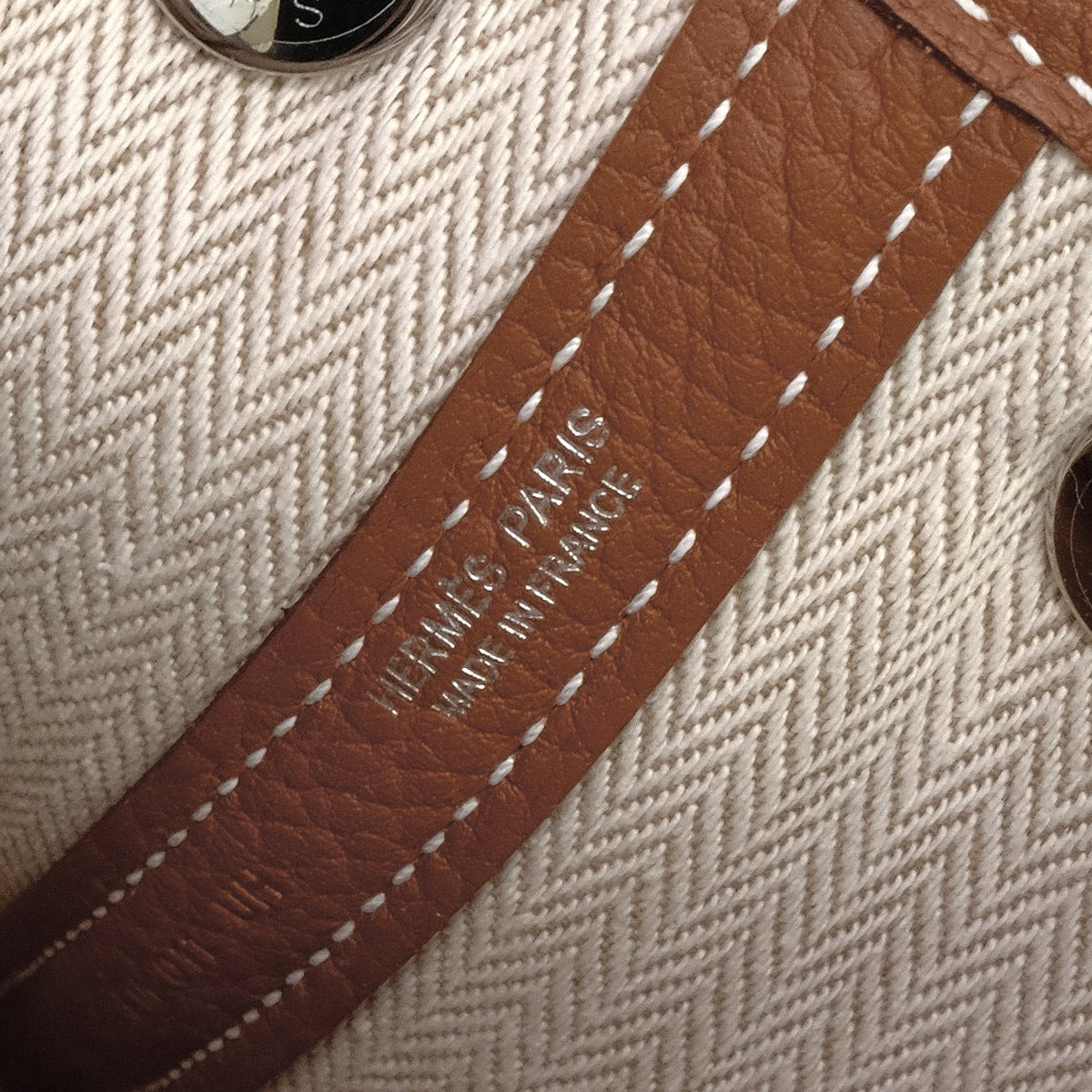 [Pre-loved] HERMES Handbag Neo Garden Party 23 Gold Veau Negonda Silver HW Stamp K[LIKE NEW][Authentic]