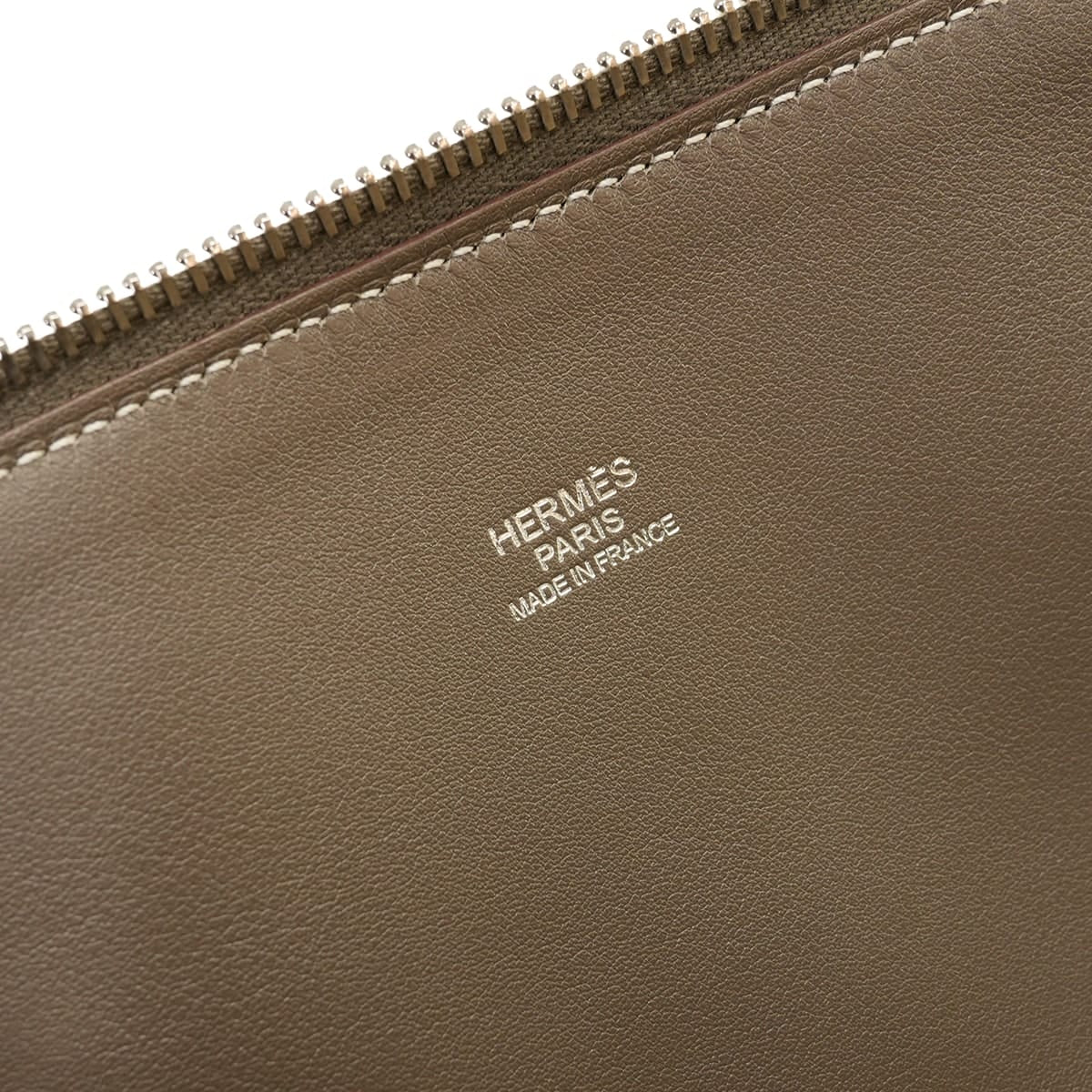 [Pre-loved] HERMES Handbag Bolide Relax 40 Etain Veau Sikkim Silver HW Stamp T[USED SA][Authentic]