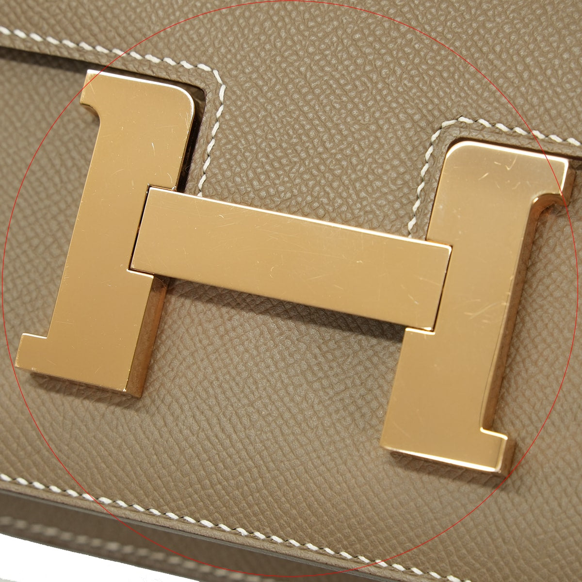 [Pre-loved] HERMES Shoulder bag Constance 3 24 MM Etoupe Veau Epsom Rose Gold HW Stamp K[LIKE NEW][Authentic]