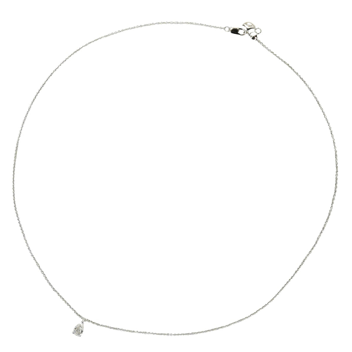 GRAFF necklace Pear-shape Solitaire Silver K18WG/Diamond[EXCELLENT][Authentic]