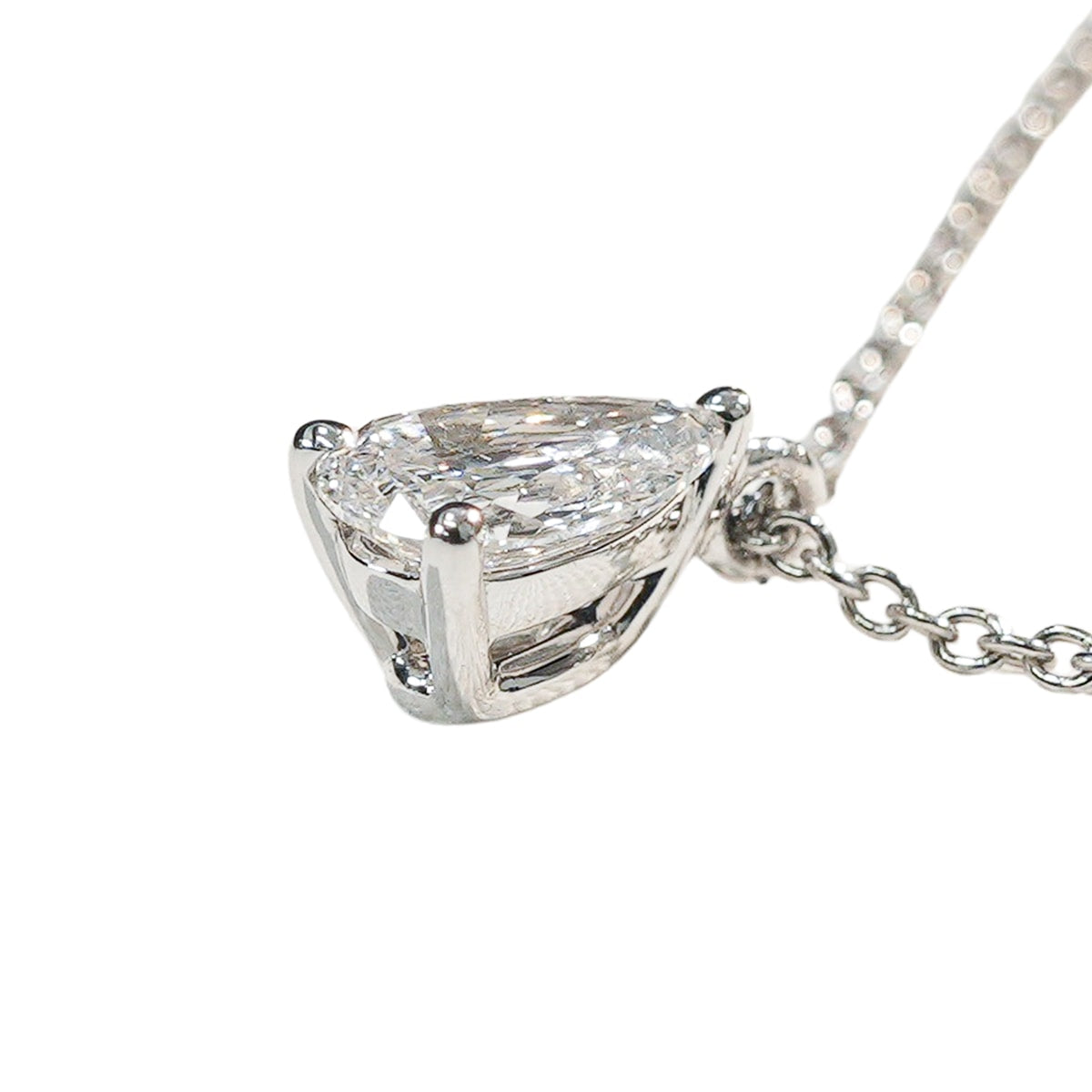 GRAFF necklace Pear-shape Solitaire Silver K18WG/Diamond[EXCELLENT][Authentic]