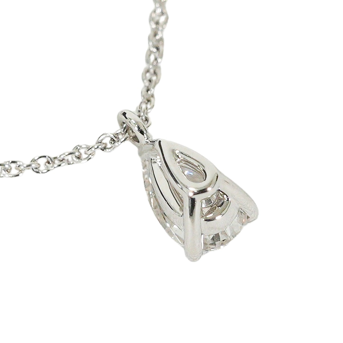 GRAFF necklace Pear-shape Solitaire Silver K18WG/Diamond[EXCELLENT][Authentic]