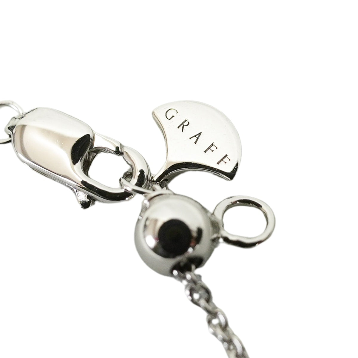 GRAFF necklace Pear-shape Solitaire Silver K18WG/Diamond[EXCELLENT][Authentic]