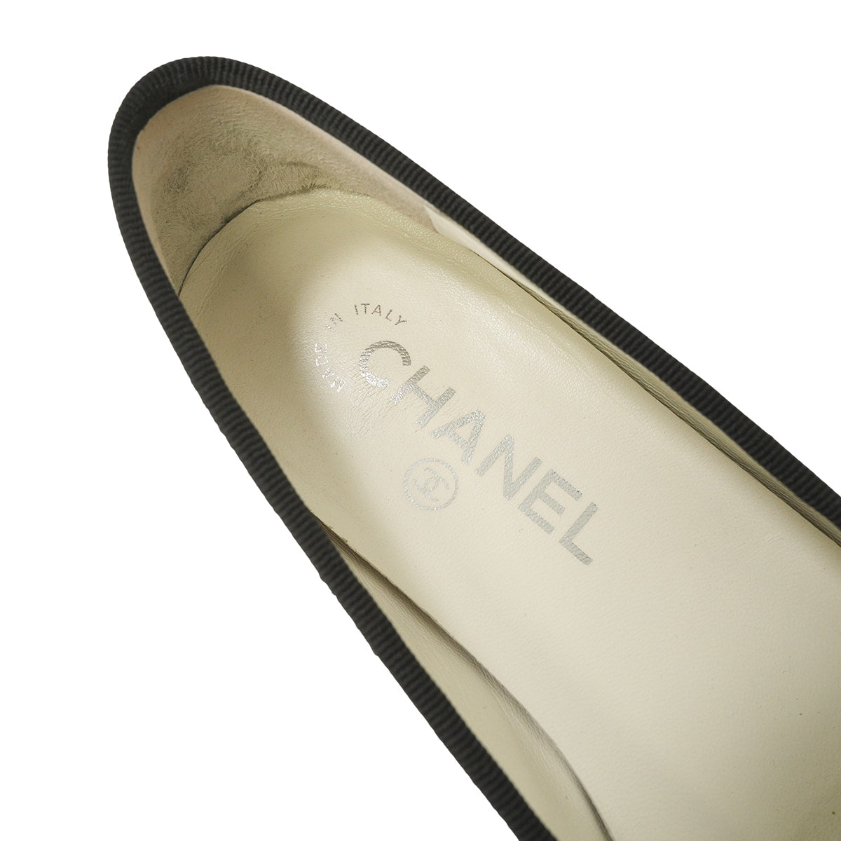 [Pre-loved] CHANEL ballet shoes(flat shoes) Flat Shoes Ballerinas Blanc (White)/Noir (Black) Tweed Patent Calfskin #36.5 G02819[LIKE NEW][Authentic]