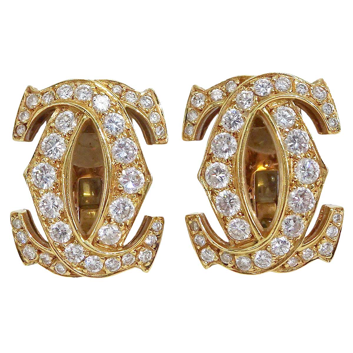 [Pre-loved] CARTIER earrings Vintage Penelope Gold K18YG/Diamond[USED SA][Authentic]