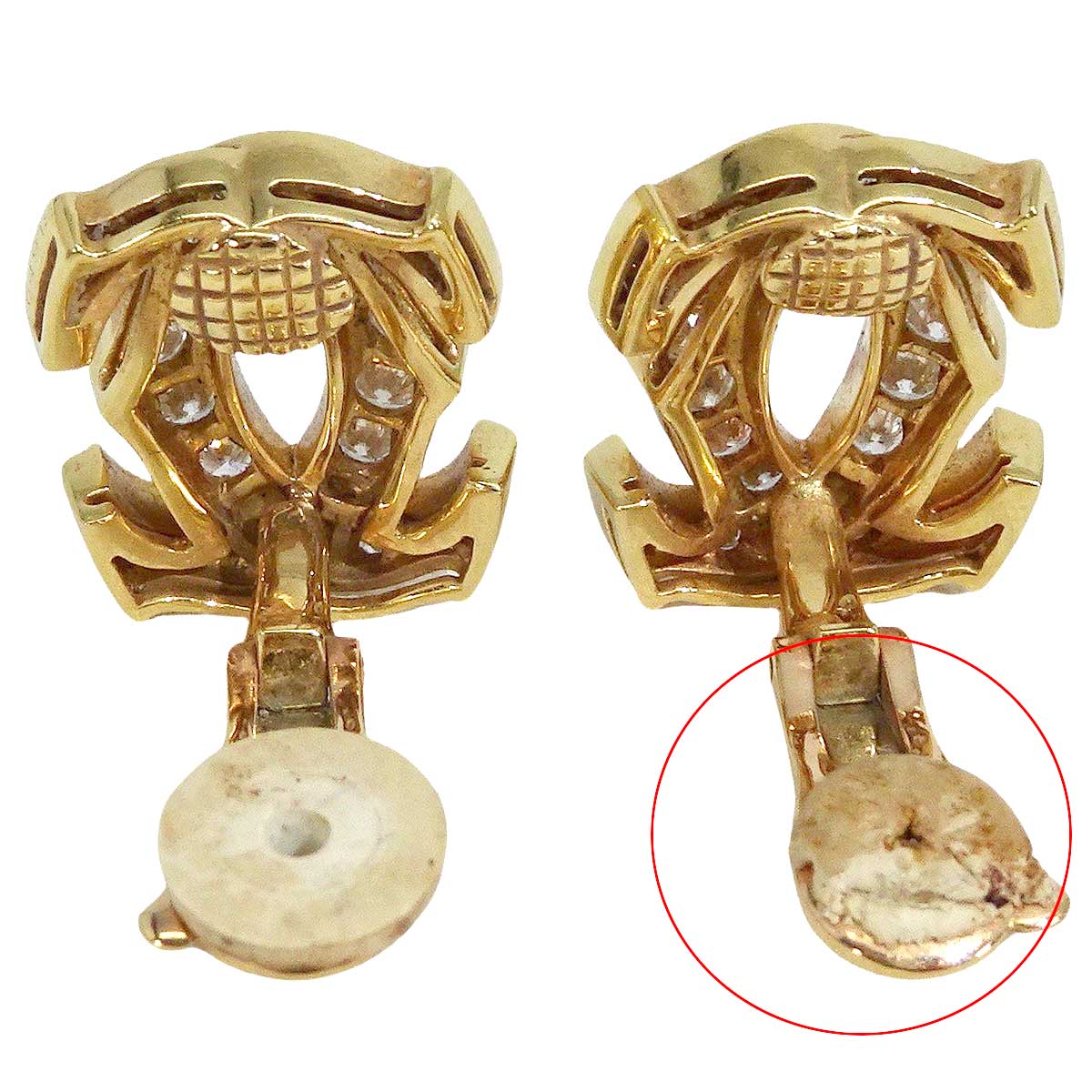 [Pre-loved] CARTIER earrings Vintage Penelope Gold K18YG/Diamond[USED SA][Authentic]