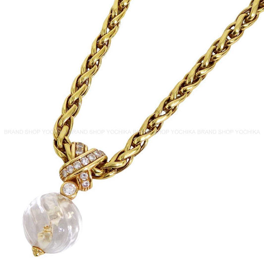 [Pre-loved] Boucheron necklace Vintage Rock Crystal K18YG/Diamond/Crystal[USED SA][Authentic]