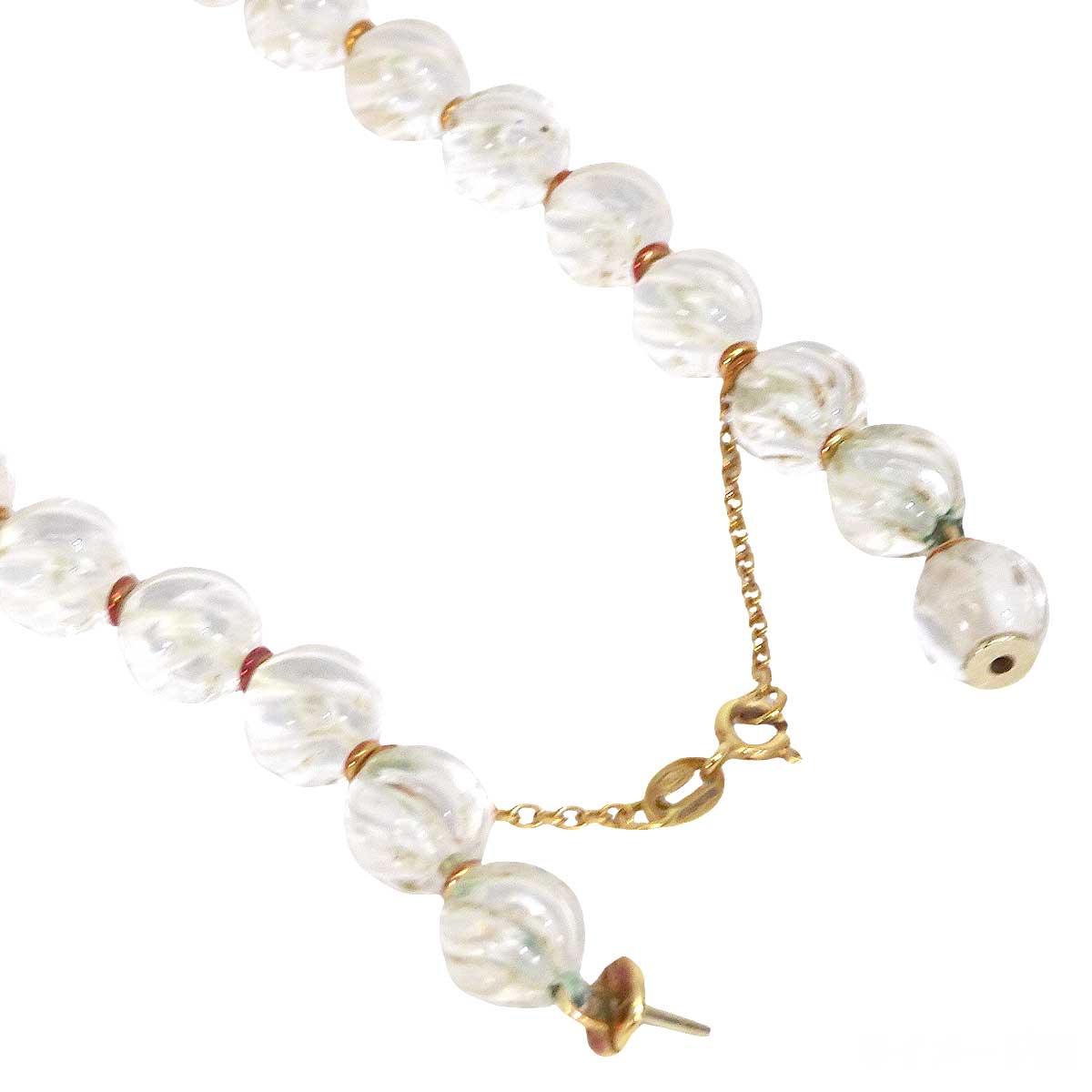 [Pre-loved] Boucheron necklace Vintage Ribbon Crystal K18YG/Diamond/Crystal[USED SA][Authentic]