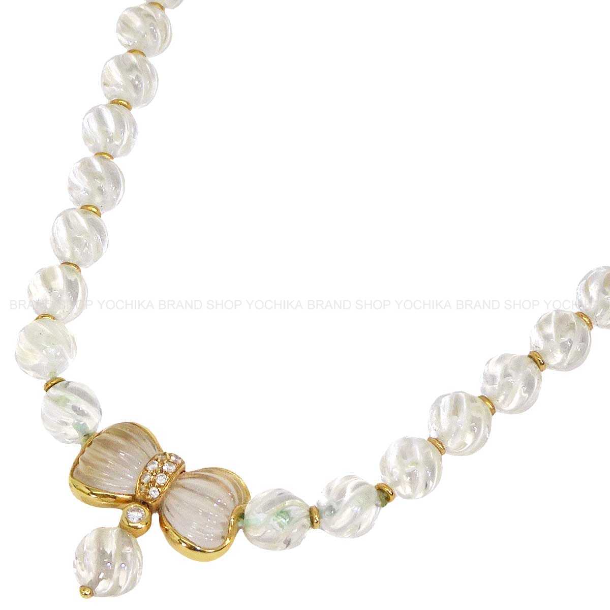 [Pre-loved] Boucheron necklace Vintage Ribbon Crystal K18YG/Diamond/Crystal[USED SA][Authentic]