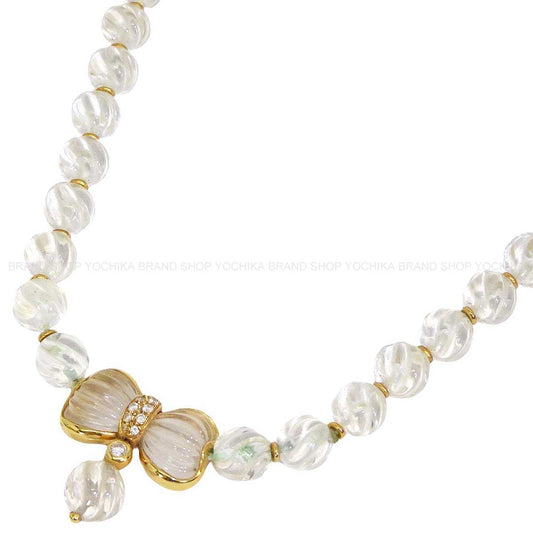 [Pre-loved] Boucheron necklace Vintage Ribbon Crystal K18YG/Diamond/Crystal[USED SA][Authentic]