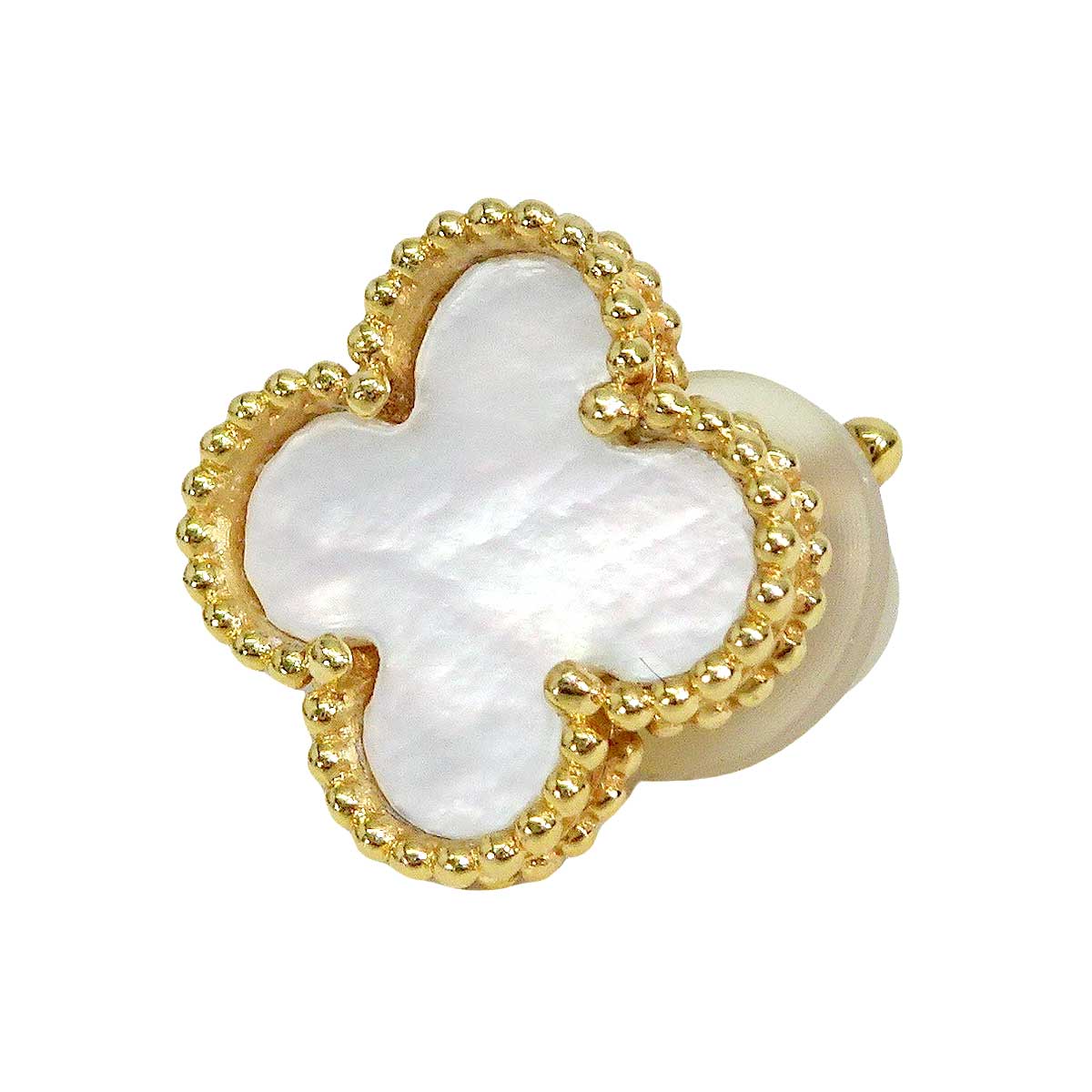 [Pre-loved] Van Cleef & Arpels earrings Vintage Alhambra One ear only K18 Mother of Pearl VCARA44100[USED SA][Authentic]