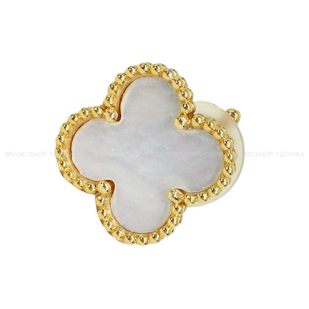 [Pre-loved] Van Cleef & Arpels earrings Vintage Alhambra One ear only K18 Mother of Pearl VCARA44100[USED SA][Authentic]