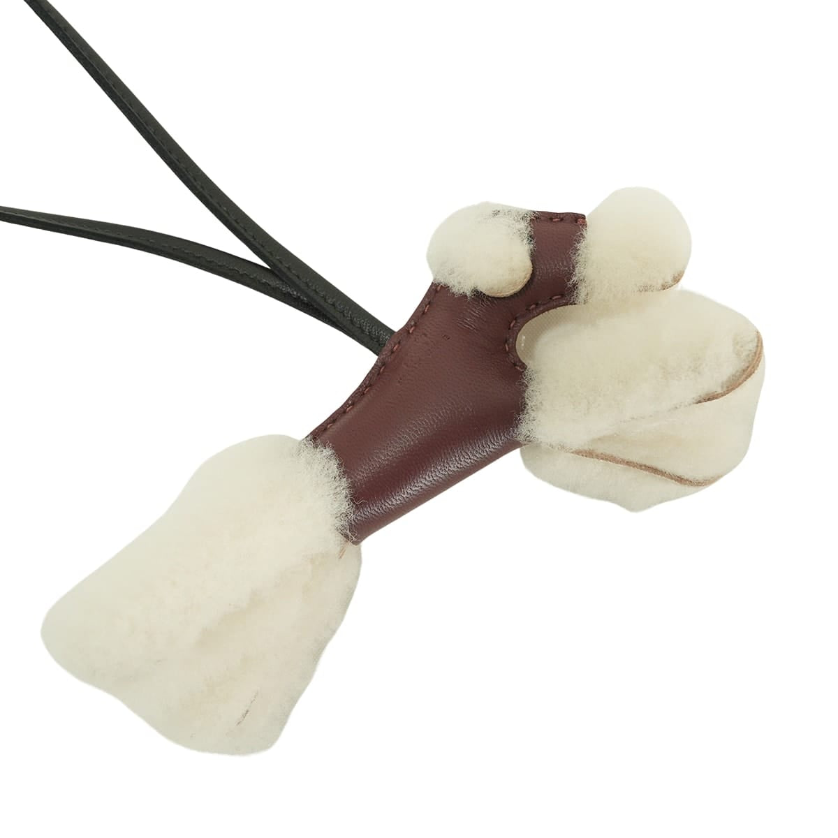 HERMES bag charm Buddy Dog Rouge Sellier/Noir (Black) Agneau Milo/Mouton Stamp G[BRAND NEW][Authentic]