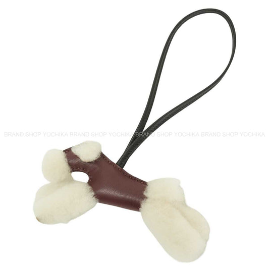 HERMES bag charm Buddy Dog Rouge Sellier/Noir (Black) Agneau Milo/Mouton Stamp G[BRAND NEW][Authentic]