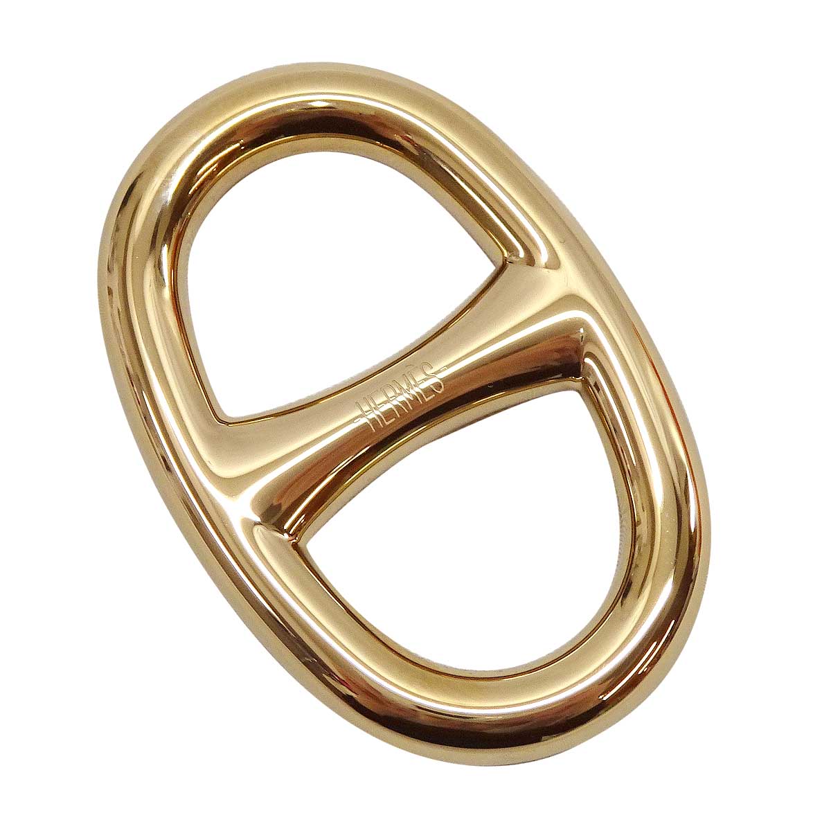 HERMES Scarf ring Chaine D'ancre 90 Perm brass Gold HW[EXCELLENT][Authentic]