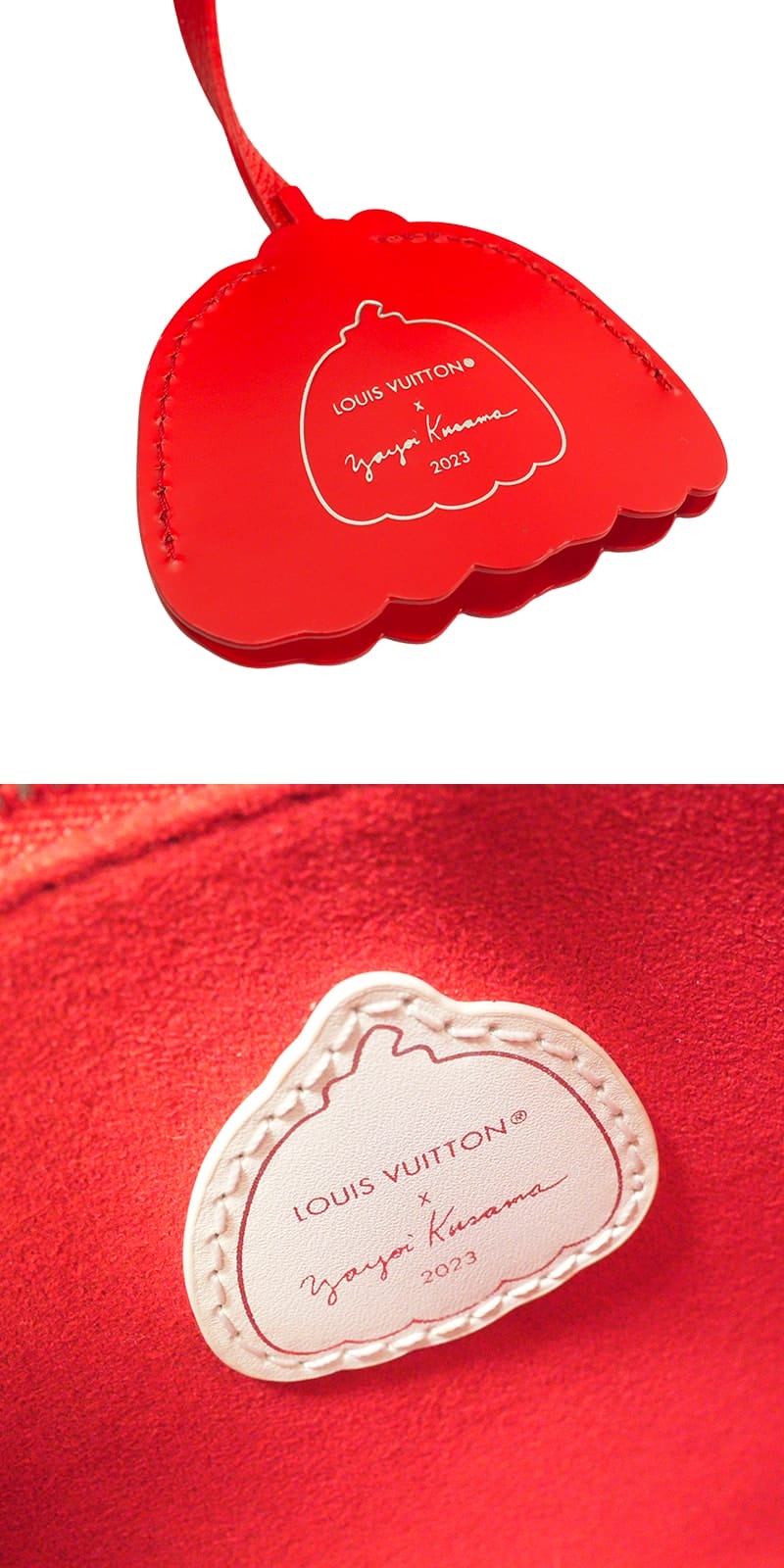 [Pre-loved] LOUIS VUITTON tote bag LV x Yayoi Kusama On The Go Infinity DotsRouge/Blanc (White) Monogram Empreinte Silver HW M46412[LIKE NEW][Authentic]