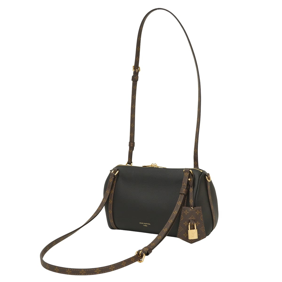 [Pre-loved] LOUIS VUITTON Shoulder bag Handbag 2-Way Express PM Noir (Black) Calfskin/Monogram Canvas Gold HW M26039[LIKE NEW][Authentic]