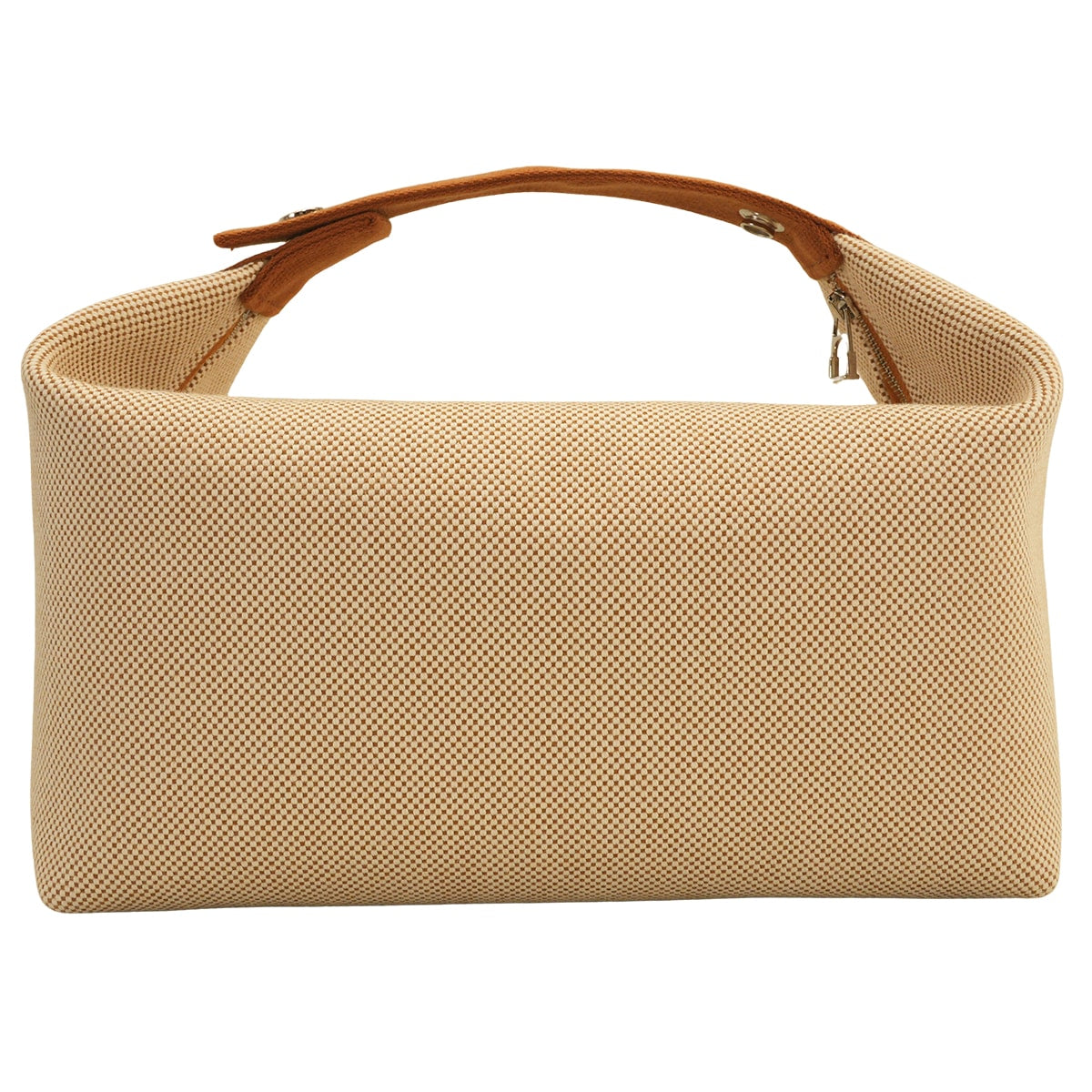 HERMES Handbag Bride a Brac GM Cabriole Biscuit Toile H Silver HW[EXCELLENT][Authentic]
