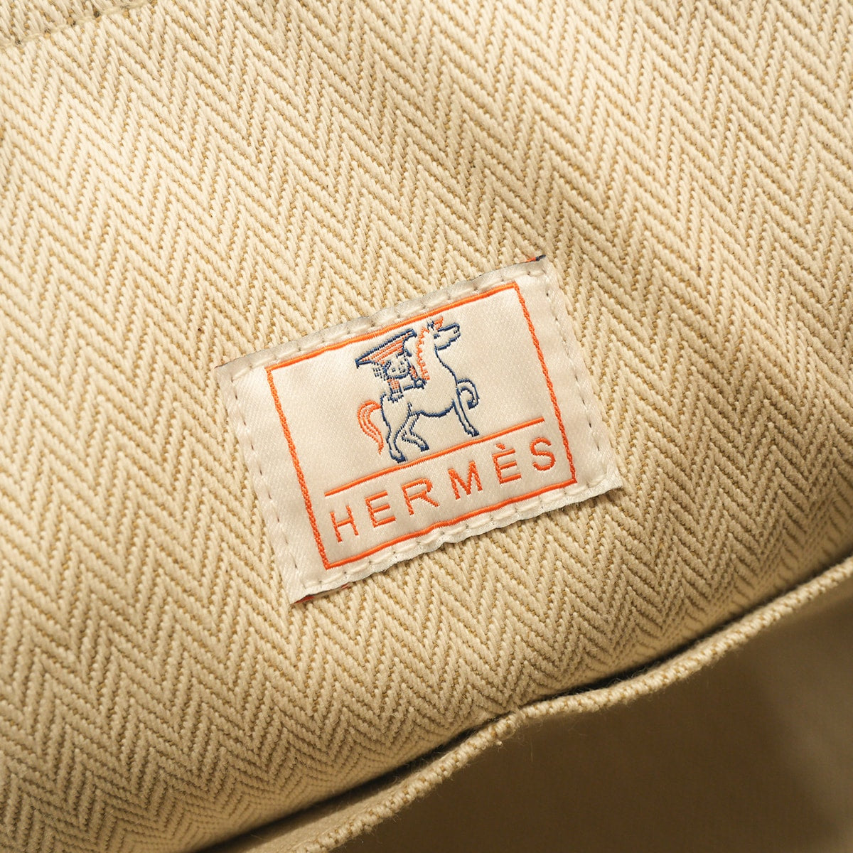 HERMES Handbag Bride a Brac GM Cabriole Biscuit Toile H Silver HW[EXCELLENT][Authentic]