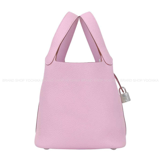 HERMES Handbag Picotin Lock 18 PM Mauve sylvestre Taurillon Clemence Silver HW Stamp Z[EXCELLENT][Authentic]