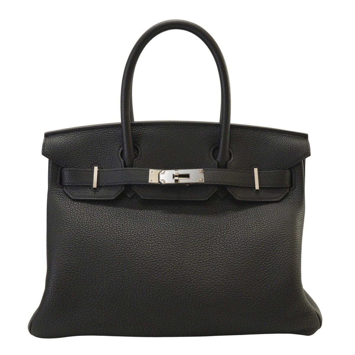 HERMES Handbag Birkin30 Noir (Black) Veau Togo Silver HW Stamp C[EXCELLENT][Authentic]